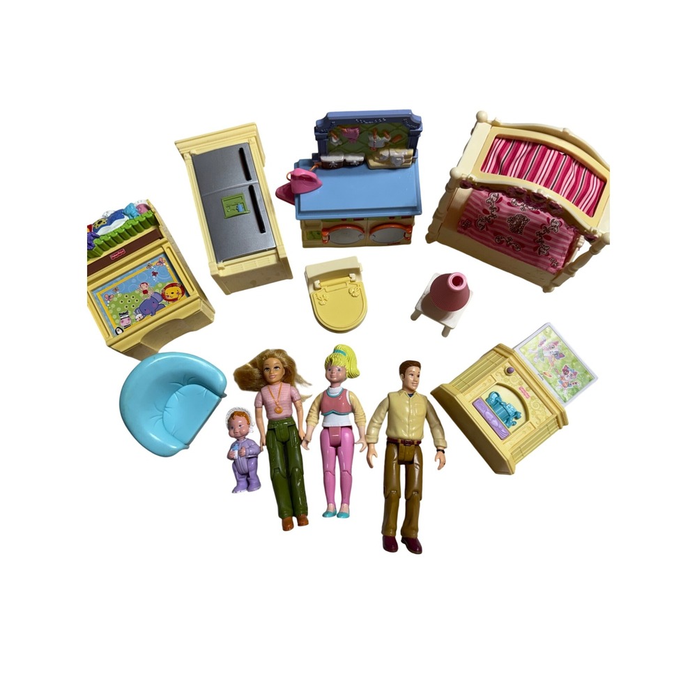 Fisher-Price Loving Family Dollhouse Furniture Figures Multicolor Lot